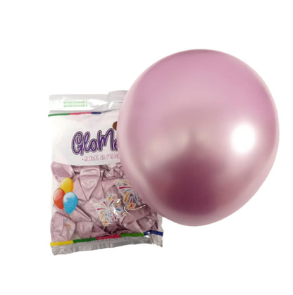 Bolsa de Globos Glomex #5 C/100 Cromado Glomex