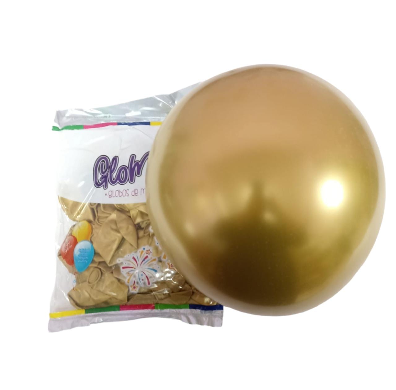 Bolsa de Globos Glomex #5 C/100 Cromado Glomex